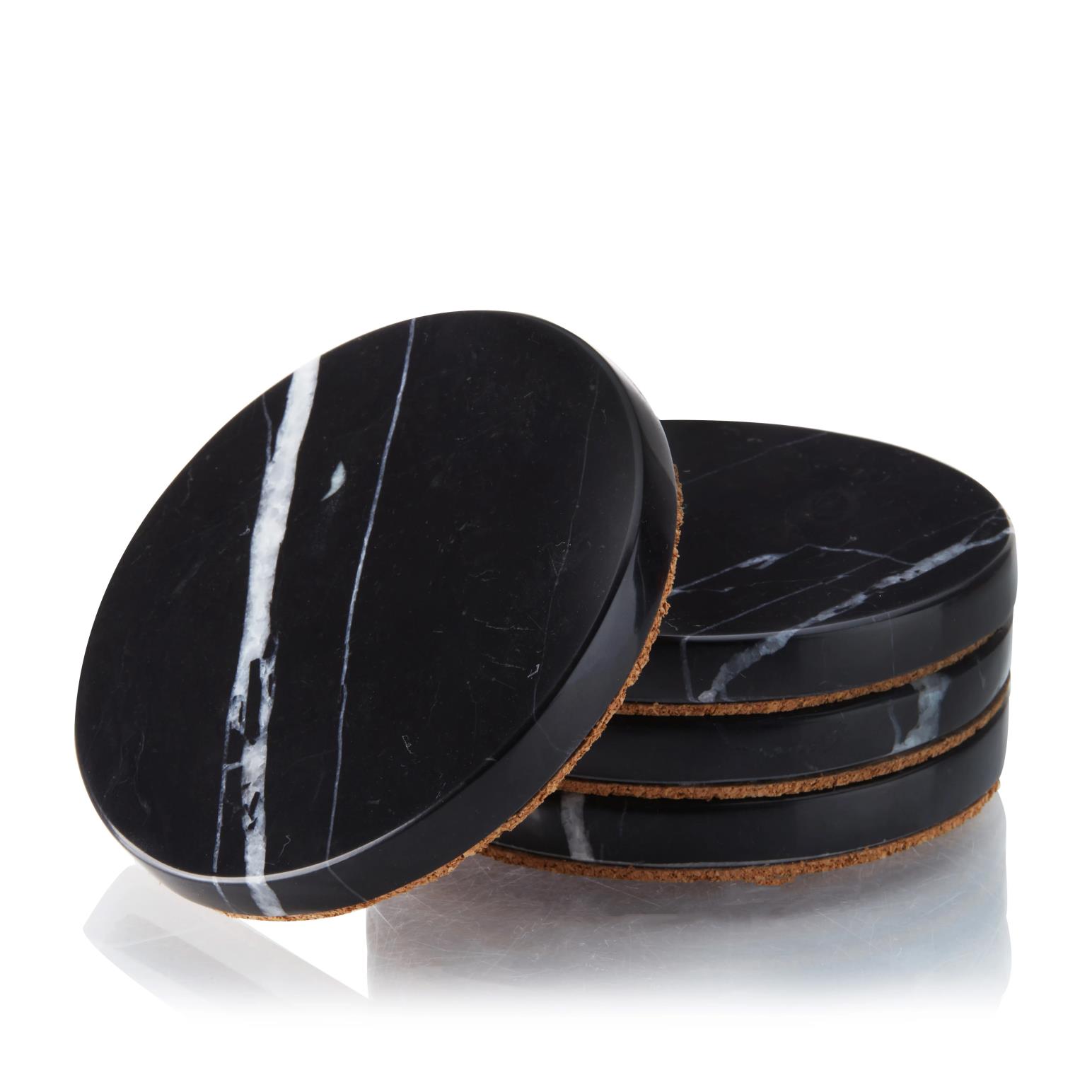 Black Marble Coaster Set by Viski®